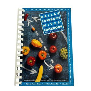 Vintage 1992 Dallas Cowboys Wives Cookbook 2nd Edition Recipes Spiral